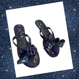 🦚 Dizzy Bow Peacock Gel Sandals  🦚
